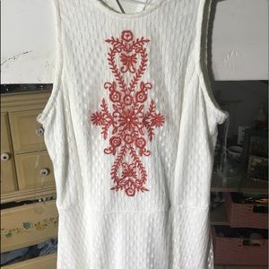 Never worn Pink and White Lace Flare Dress